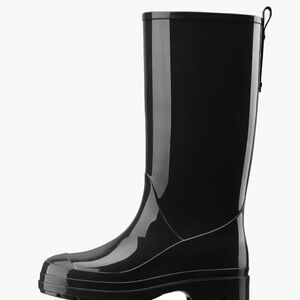 Sleek Black PVC Knee High Women's Winter Rain Boots